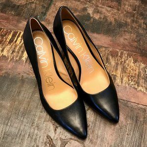 Calvin Klein Gayle Nappa Black Leather Pumps